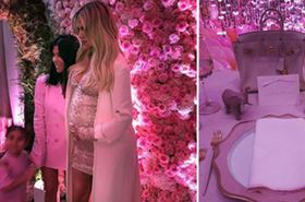 Tak wyglądał BABY SHOWER Khloe Kardashian! Różowe balony, słonie i mnóstwo gości