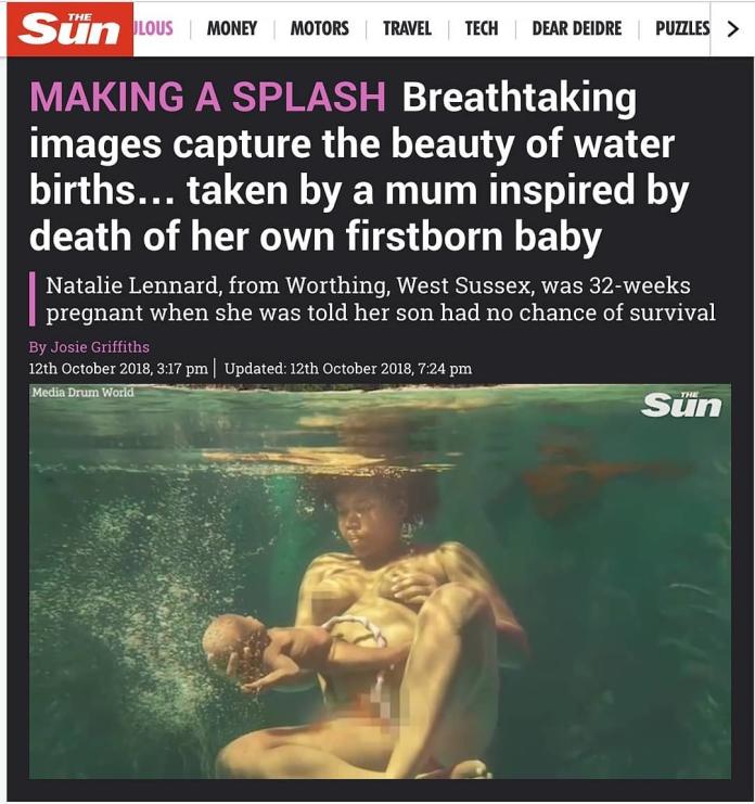 Urodziła synka, który nie miał szansy na życie. Teraz fotografuje porody w falach oceanu. Spokojne, piękne, niepokojące